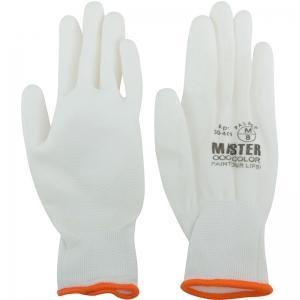 Перчатки белые, полиэстер с обливкой из полиуретана ( водоотталкивающие), р-р М/8 MASTER COLOR 30-4021
