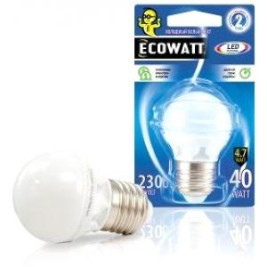 Лампа светодиодная P45 230 В 4.7 (40) Вт 4000K E27 холодный белый свет шарик ECOWATT 4606400613985
