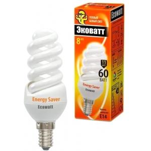 Лампа энергосберегающая M-FSP 11 Вт 827 E14 тёплый белый свет витая ECOWATT 4606400203100