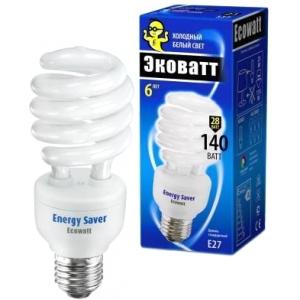 Лампа энергосберегающая SP 28 Вт 840 E27 холодный белый свет витая ECOWATT 4606400609391