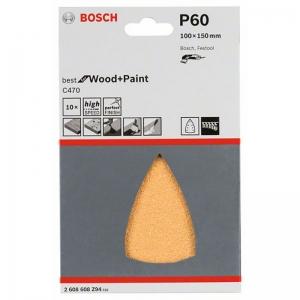 10 ш/листов B.f.W+P 100х150мм 7 отв K60 BOSCH 2608608Z94