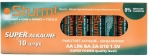 Батарейка алкалиновая SUPER POWER размер АА, 1.5 В, 10 шт, STURM, BA-2А-010