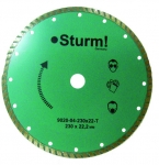 Алмазный диск сухая резка "Турбо" 230 мм, STURM, 9020-04-230x22-T