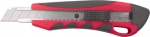 Нож технический "Модерн", пластиковый корпус с прорезиненными вставками, усиленный металлической направляющей, 18 мм, FIT, 10176