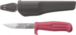 Нож строительный, пластиковая ручка, пластиковые ножны, длина лезвия 100 мм, FIT, 10608