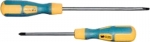 Отвертка серо-желтая ручка, Стайл, CrV, магнитный кончик 5 х 25 мм, шлиц, FIT, 55071