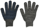 Перчатки вязанные (3 нити), х/б с ПВХ, размер 20, "Уголек-Эконом", FIT, 12488