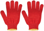 Перчатки вязаные утепленные красные х/б, FIT, 12498