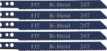 Полотна для электролобзика/металлу, амер.хвост., Bi-metal, 24Т, 5 шт., FIT, 41130