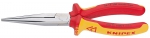 Круглогубцы с плоскими губками, 200 мм, ручки с двухкомпонентными чехлами, KNIPEX, KN-2616200