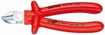 Боковые кусачки 180 мм, хромированные, ручки с пластмассовым покрытием, KNIPEX, KN-7007180