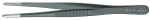 Прецизионный пинцет 145 мм, тупая форма, матовое лакирование черного цвета, KNIPEX, KN-927046