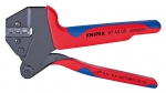 Ручной обжимник системный, со встроенным профилем обжима для неизолированных, открытых штекеров, KNIPEX, KN-974305