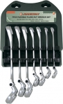 Набор ключей комбинированных разрезных с гибкой головкой 8-17 мм 7 предметов, JONNESWAY, W24A107S