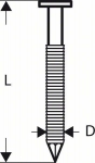 Гвозди тип О 2500 шт, L=90 мм, d=3,1 мм, для гвоздезабивателя GSN 90-21 RK, BOSCH, 2608200041