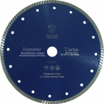 Диск алмазный Турбо Hammer по железобетону 230х22,2 мм, DIAM, 000070