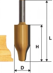 Фреза фигирейная вертикальная ф25,4х41,3 мм, хвостовик 12 мм, ЭНКОР, 10585