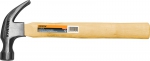 Молоток-гвоздодер с деревянной ручкой, 0,45 кг, КРАТОН, 2 15 01 014