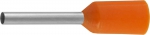 Наконечник штыревой, изолированный, для многожильного кабеля, оранжевый, 0,5 кв. мм, 25 шт, СВЕТОЗАР, 49400-05