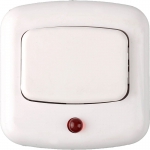 Кнопка для звонка, с индикацией включения, цвет белый, СВЕТОЗАР