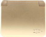 Розетка "ГАММА" с заземлением, одинарная с крышкой, без вставки и рамки, цвет золотой металлик, 16 А/~250 В, СВЕТОЗАР, SV-54110-GM