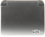 Розетка "ГАММА" с заземлением, одинарная с крышкой, без вставки и рамки, цвет светло-серый металлик, 16 А/~250 В, СВЕТОЗАР, SV-54110-SM