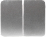 Выключатель "ГАММА" двухклавишный, без вставки и рамки, цвет светло-серый металлик, 10 А/~250 В, СВЕТОЗАР, SV-54134-SM