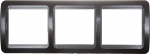 Панель "ГАММА" накладная, горизонтальная, цвет темно-серый металлик, 3 гнезда, СВЕТОЗАР, SV-54148-DM