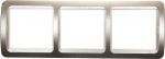 Панель "ГАММА" накладная, горизонтальная, цвет золотой металлик, 3 гнезда, СВЕТОЗАР, SV-54148-GM