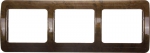 Панель "ГАММА" накладная, горизонтальная, цвет орех, 3 гнезда, СВЕТОЗАР, SV-54148-N