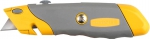 Нож "PROFI" металлический корпус, с выдвижным трапециевидным лезвием, 5 запасных лезвий, STAYER, 09233