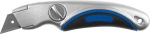 Нож "ЭКСПЕРТ" универсальный, метал обрезиненный корпус, фиксированное трапециевид лезвие,тип"А24",сталь У8А,19мм, ЗУБР, 09221