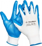 Перчатки МАСТЕР маслостойкие для точных работ, с нитриловым покрытием, размер L (9), ЗУБР