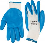Перчатки "МАСТЕР" маслостойкие для точных работ, с нитриловым покрытием, размер XL (10), ЗУБР, 11276-XL