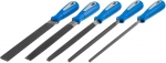 Набор: Напильники ЭКСПЕРТ с двухкомп ручкой, плоский, полукруглый, трехгранный, квадратный, круглы