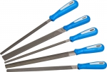 Набор: Напильники "ЭКСПЕРТ" с двухкомп ручкой, плоский, полукруглый, трехгранный, квадратный, круглый, №2, 250мм, ЗУБР, 16651-25-H5