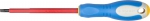 Отвертка "ПРОФИ ЭЛЕКТРИК", Cr-V, трехкомпонент рукоятка, высоковольтная до ~1000В, SL, 5,5x125 мм, ЗУБР, 25261-5.5-125