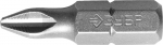 Биты "МАСТЕР" кованые, хромомолибденовая сталь, тип хвостовика C 1/4", PH2, 25мм, 2шт, ЗУБР, 26001-2-25-2