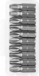 Биты "МАСТЕР" кованые, хромомолибденовая сталь, тип хвостовика C 1/4", PH3, 25мм, 10шт, ЗУБР, 26001-3-25-10