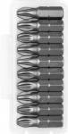 Биты "МАСТЕР" кованые, хромомолибденовая сталь, тип хвостовика C 1/4", PZ3, 25мм, 10шт, ЗУБР, 26003-3-25-10