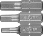 Набор Биты МАСТЕР кованые, хромомолибденовая сталь, тип хвостовика C 1/4, HEX3, HEX4, HEX5, 3 пре