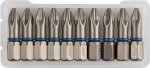 Биты "ЭКСПЕРТ" торсионные кованые, обточенные, хромомолибденовая сталь, тип хвостовика C 1/4", PH2, 25мм, 10шт, ЗУБР, 26011-2-25-10