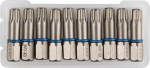 Биты "ЭКСПЕРТ" торсионные кованые, обточенные, хромомолибденовая сталь, тип хвостовика C 1/4", T30, 25мм, 10шт, ЗУБР, 26015-30-25-10