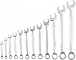 Набор "ПРОФИ": Ключ гаечный комбинированный, Cr-V сталь, хромированный, 6-24мм, 12шт, ЗУБР, 27022-H12