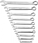 Набор "ПРОФИ": Ключ гаечный комбинированный, Cr-V сталь, хромированный, 6-24мм, 12шт, ЗУБР, 27028-H12