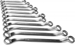 Набор "ПРОФИ": Ключ гаечный накидной изогнутый, Cr-V сталь, хромированный, 8х27мм, 11шт, ЗУБР, 27132-H11