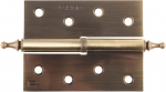 Петля дверная разъемная "ЭКСПЕРТ", 1 подшипник, цвет ст. латунь (AB), правая, с крепежом, 100х75х2,5мм,2шт, ЗУБР, 37605-100-5R