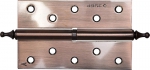 Петля дверная разъемная "ЭКСПЕРТ", 1 подшипник, цвет ст. медь (AC), левая, с крепежом, 125х75х2,5мм, 2 шт, ЗУБР, 37605-125-6L