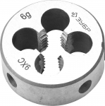 Плашка "МАСТЕР" круглая ручная для нарезания метрической резьбы, мелкий шаг, М5 x 0,5, ЗУБР, 4-28022-05-0.5
