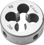 Плашка "МАСТЕР" круглая ручная для нарезания метрической резьбы, М10 x 1,5, ЗУБР, 4-28022-10-1.5